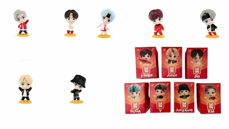Coleção encore edition de bonecos TinyTAN do BTS.
