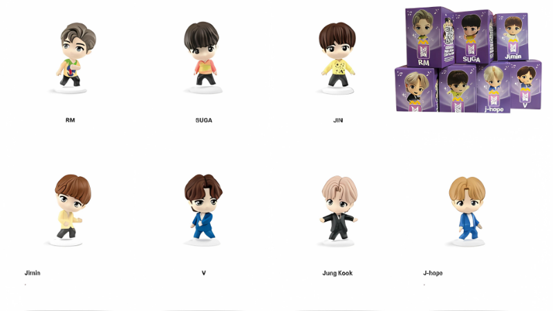 Coleção nostalgia de bonecos TinyTAN do BTS